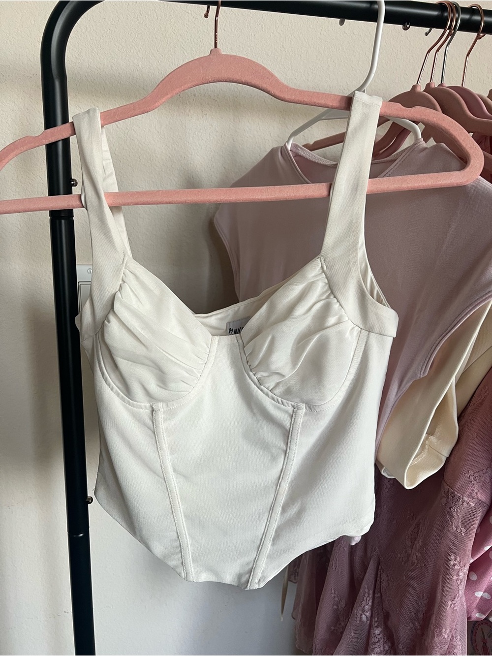 Princess Polly White Structured Bustier Crop Top